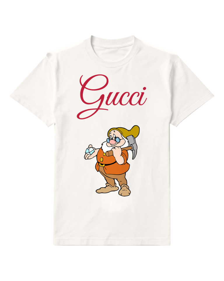 White Bespectacled Dwarf Tiny Object Graphic T-Shirt - front product view