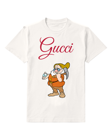 White Bespectacled Dwarf Tiny Object Graphic T-Shirt - front product view