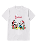 White Mickey And Minnie Sharing Hot Cocoa Graphic T-Shirt - front product view