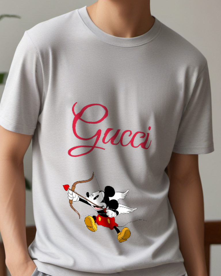Gray Mouse Flying Paper Plane Graphic T-Shirt - front product view
