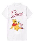 White Winnie The Pooh Holding Butterfly Graphic T-Shirt - front product view