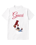 White Beast In Dynamic Leap Over Belle Graphic T-Shirt - front product view