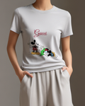 Light Gray Mickey Mouse Holding Flowers Graphic T-Shirt - model wearing view