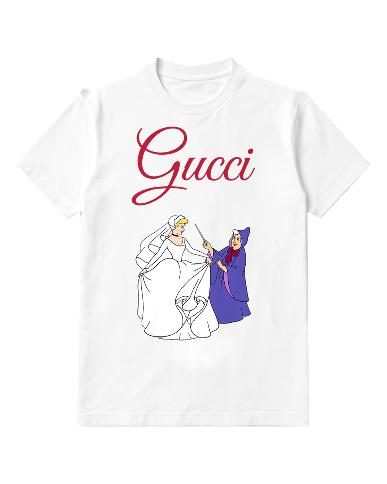 White Cinderella And Fairy Godmother Graphic T-Shirt - front product view