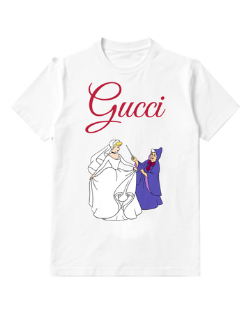 White Cinderella And Fairy Godmother Graphic T-Shirt - front product view