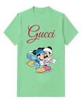 Sage Green Mickey And Minnie Skating Together Graphic T-Shirt - front product view