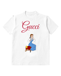 White Belle Kneeling Beside Footstool Graphic T-Shirt - front product view