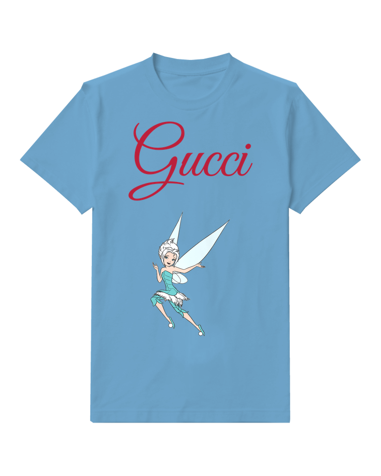 Dusty Blue Pale Blue Fairy Midair Graphic T-Shirt - front product view