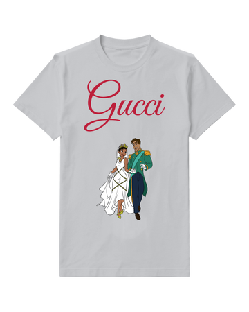 Light Gray Tiana And Prince Naveen Wedding Dance Graphic T-Shirt - front product view