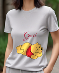 Light Gray Bear Floating Side Nap Graphic T-Shirt - model wearing view