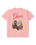 Blush Pink Rapunzel And Flynn Rider Holding Golden Hair Graphic T-Shirt - front product view