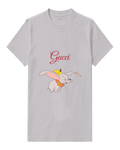 Light Gray Dumbo Flying With Timothy Mouse On Head Graphic T-Shirt - front product view