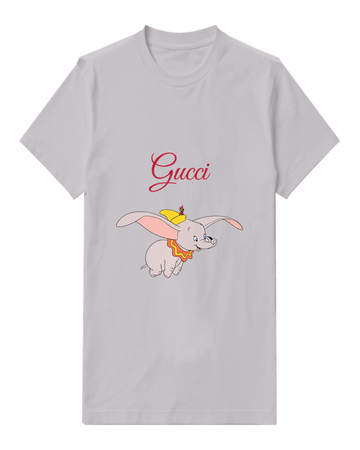 Light Gray Dumbo Flying With Timothy Mouse On Head Graphic T-Shirt - front product view