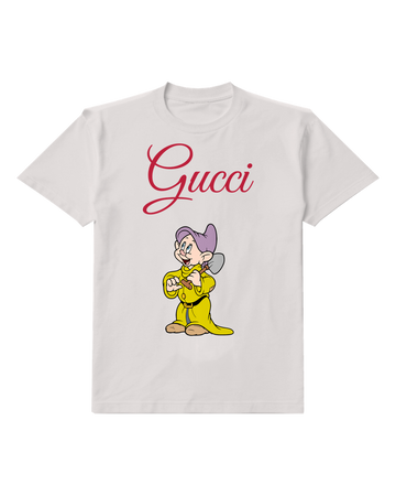 Light Gray Purple Capped Dwarf Yellow Coat Graphic T-Shirt - front product view