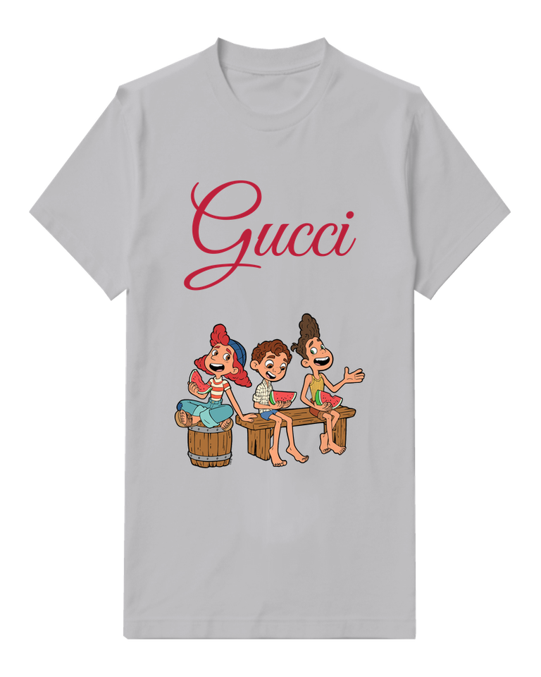 Light Gray Three Children Playing Drums Graphic T-Shirt - front product view