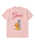 Blush Pink Lady And Tramp Sitting Together Graphic T-Shirt - front product view
