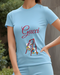 Sky Blue Donald And Daisy On Swing Set Graphic T-Shirt - model wearing view
