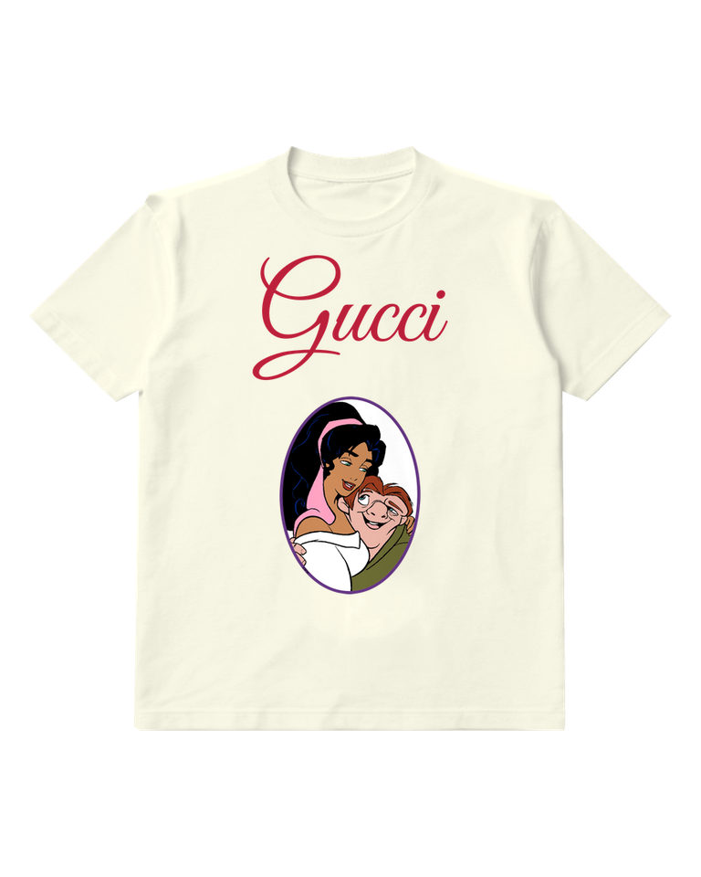 Ivory Esmeralda And Quasimodo Embracing Graphic T-Shirt - front product view