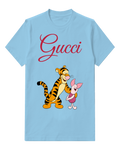 Sky Blue Tigger And Piglet Standing Together Graphic T-Shirt - front product view