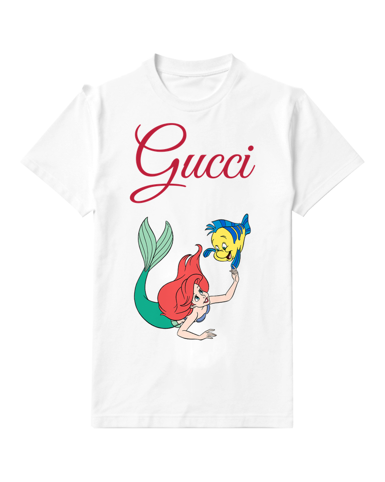White Ariel And Flounder Underwater Pose Graphic T-Shirt - front product view