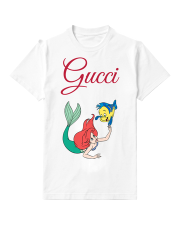 White Ariel And Flounder Underwater Pose Graphic T-Shirt - front product view