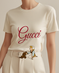 Ivory Cinderella Kneels Beside Bruno Graphic T-Shirt - model wearing view