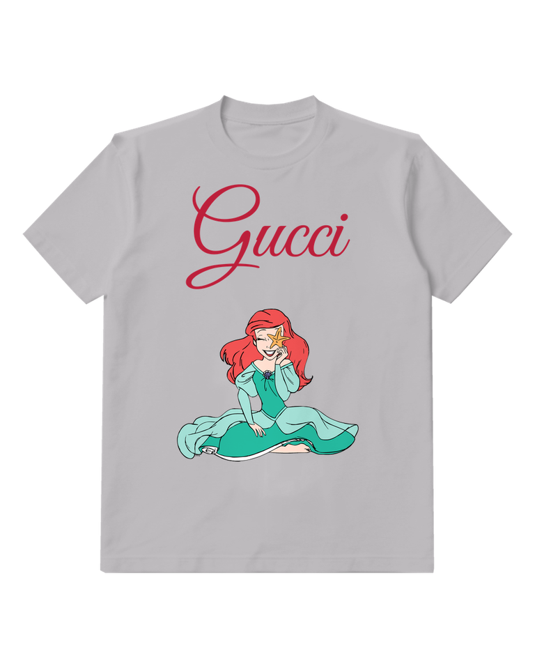 Light Gray Red Haired Woman Teal Dress Graphic T-Shirt - front product view