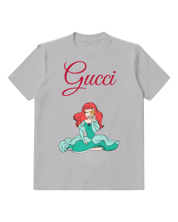 Light Gray Red Haired Woman Teal Dress Graphic T-Shirt - front product view