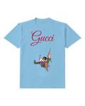Sky Blue Esmeralda And Quasimodo Swinging Together Graphic T-Shirt - front product view