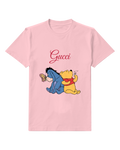 Blush Pink Eeyore And Pooh With Butterfly Graphic T-Shirt - front product view
