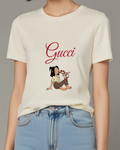 Ivory Mulan Seated Feeding Mushu Graphic T-Shirt - model wearing view