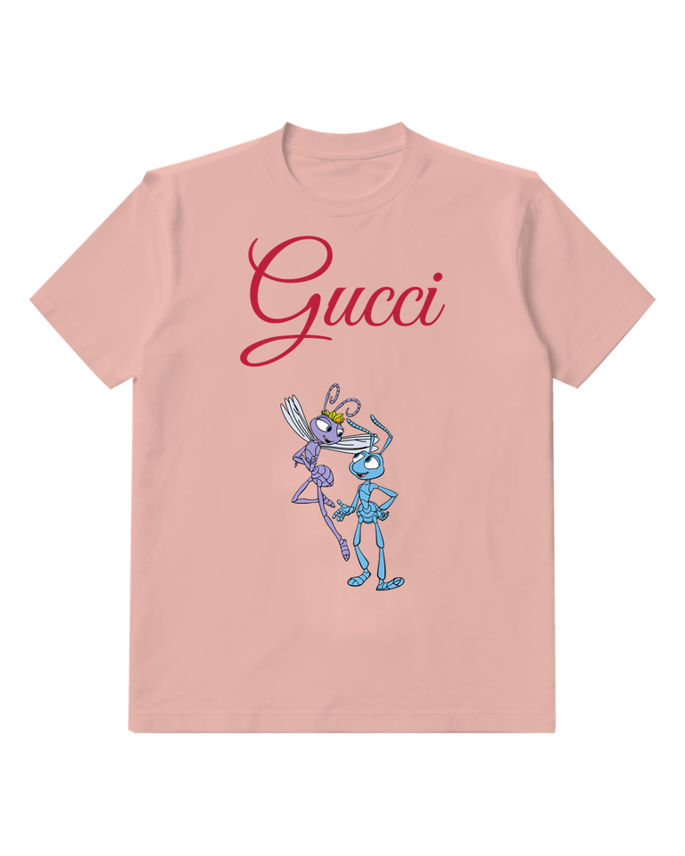 Blush Pink Two Blue Ants Standing Graphic T-Shirt - front product view