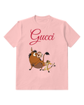Blush Pink Pumbaa And Timon In Playful Chase Graphic T-Shirt - front product view