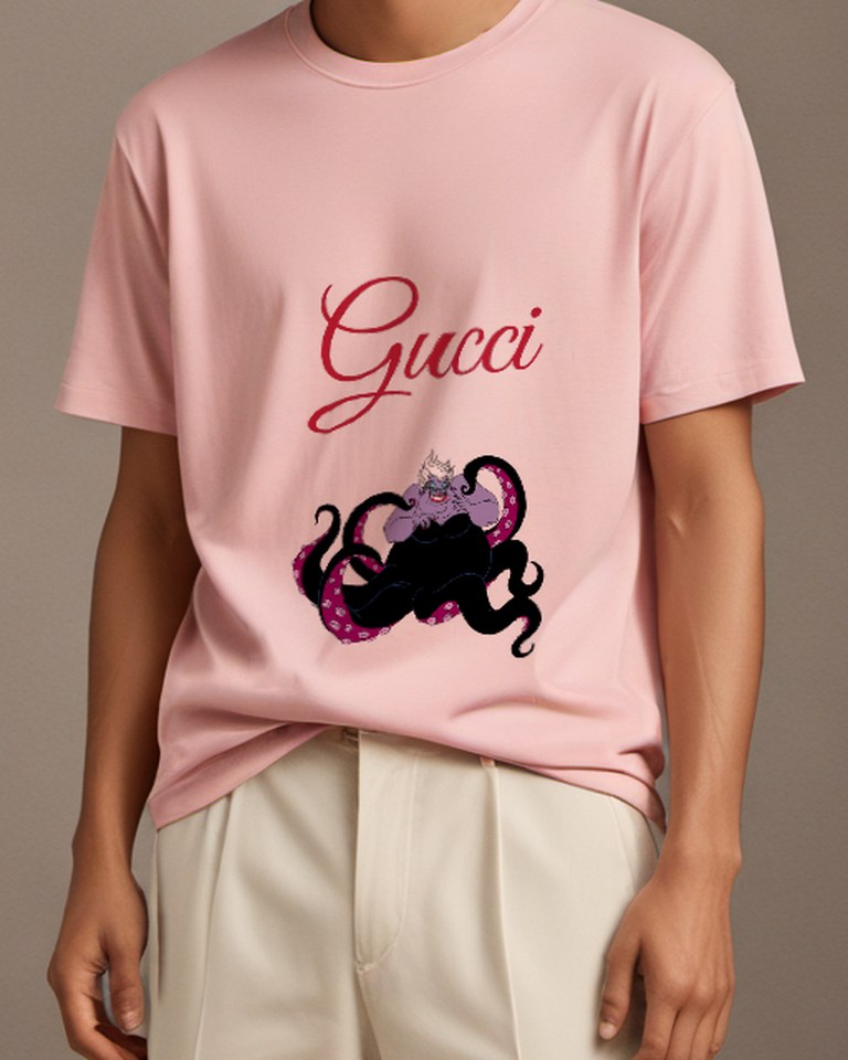 Blush Pink Sea Witch Curling Tentacles Graphic T-Shirt - model wearing view