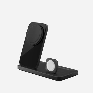 Three-In-One Magnetic Wireless Charging Dock, 25W Qi2 Compatible Multi-Device Charging Stand With Separate Smartwatch And Earbud Charging Zones