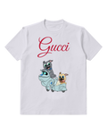 Light Gray Bingo And Rolly On Robotic Vehicle Graphic T-Shirt - front product view