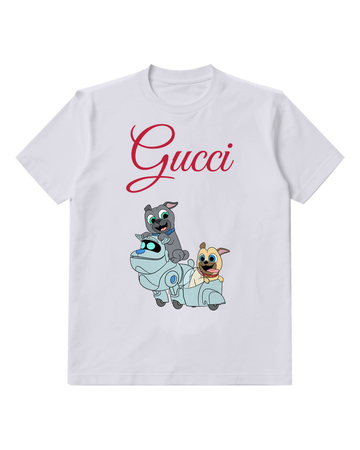 Light Gray Bingo And Rolly On Robotic Vehicle Graphic T-Shirt - front product view