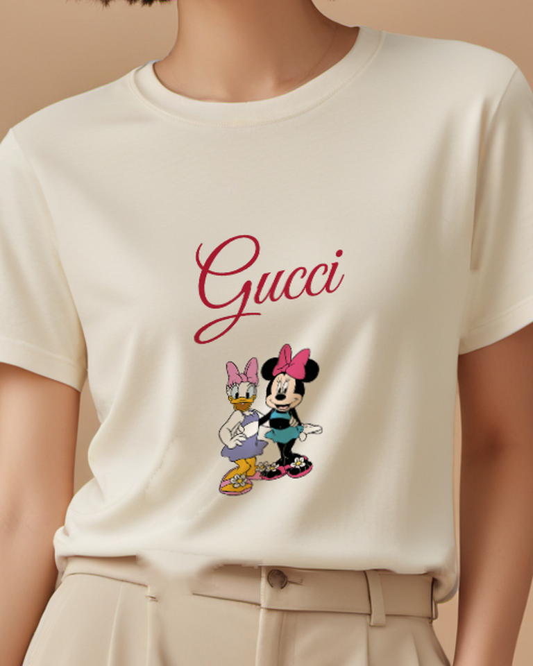 Ivory Minnie And Daisy In Summer Attire Graphic T-Shirt - model wearing view