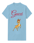 Sky Blue Little Deer Raised Foreleg Graphic T-Shirt - front product view
