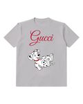 Light Gray Spotted Puppy Reclining Graphic T-Shirt - front product view