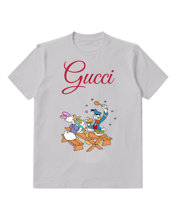 Light Gray Donald Duck And Daisy Duck At Picnic Graphic T-Shirt - front product view