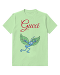 Sage Green Blue Ant Holding Green Leaves Graphic T-Shirt - front product view