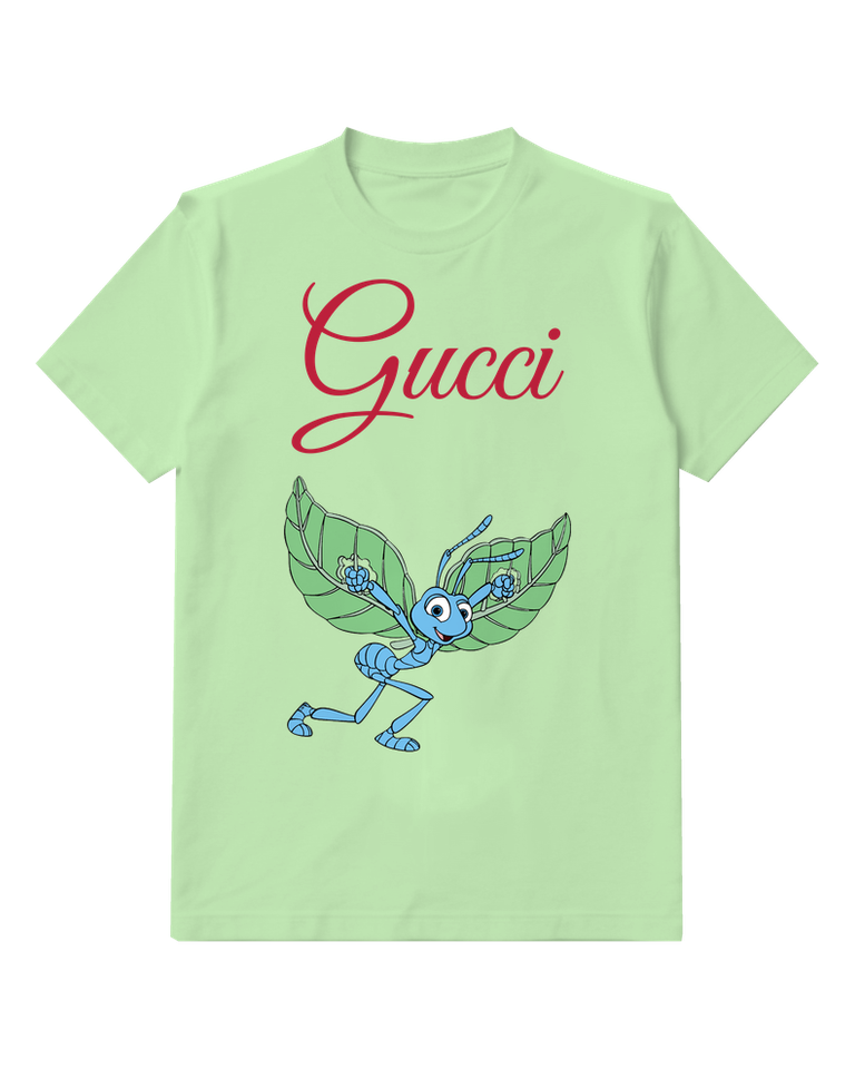 Sage Green Blue Ant Holding Green Leaves Graphic T-Shirt - front product view