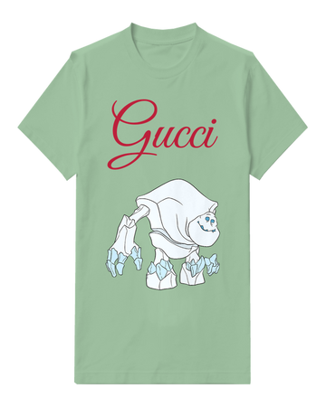 Sage Green White Snow Creature Large Claws Graphic T-Shirt - front product view