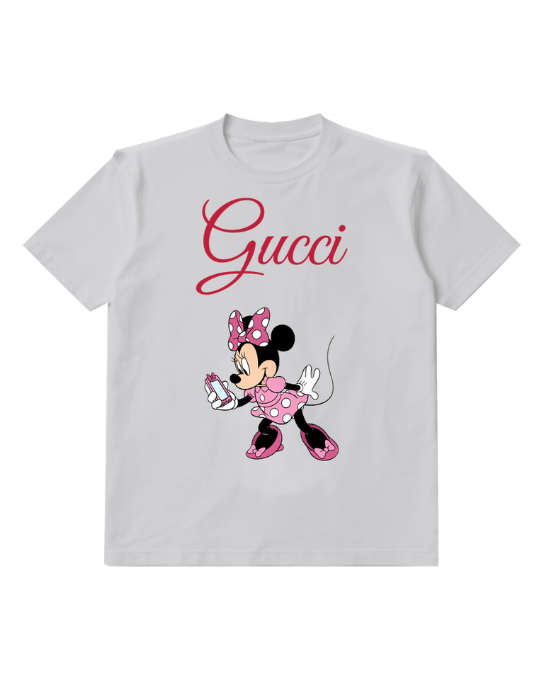 Light Gray Mouse Pink Dotted Run Graphic T-Shirt - front product view