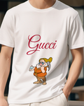 White Bespectacled Dwarf Tiny Object Graphic T-Shirt - model wearing view