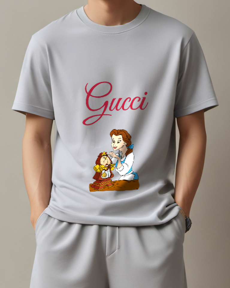 Light Gray Belle Comforts Clock Gentle Hand Gesture Graphic T-Shirt - model wearing view