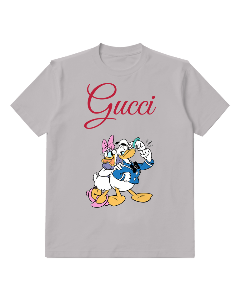 Light Gray Donald Duck And Daisy Duck Together Graphic T-Shirt - front product view