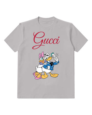 Light Gray Donald Duck And Daisy Duck Together Graphic T-Shirt - front product view