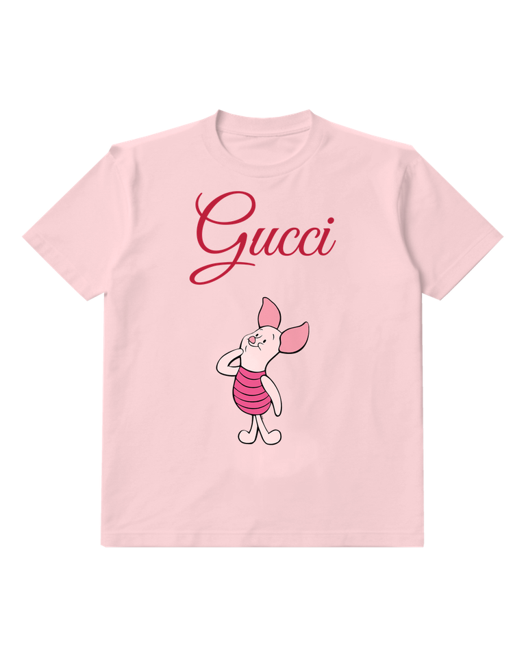 Blush Pink Piglet Paw To Cheek Graphic T-Shirt - front product view